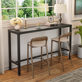 Pellebant 63 in. Rectangle Outdoor Bar Table with Waterproof Top and Sturdy Metal Frame